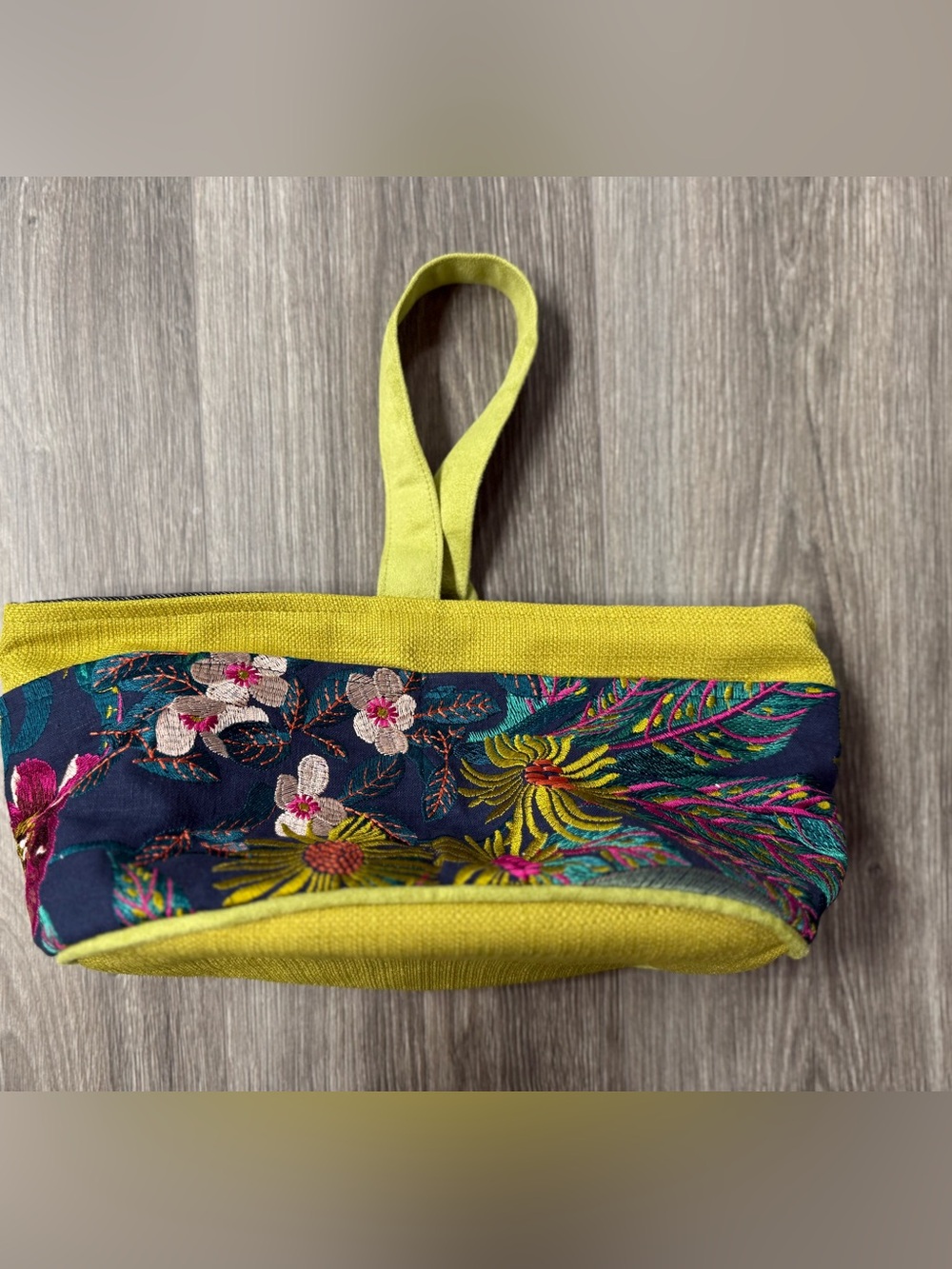 Atenti Short Caddy Flora Embroidered Project Bag Caddy Pockets Knitting Crafts - Picture 2 of 12
